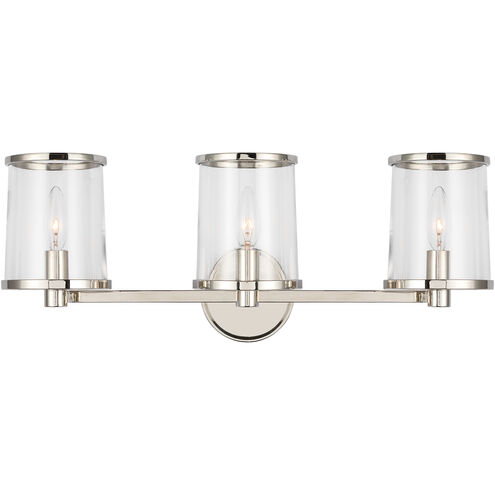 Reynolds 3 Light 23.88 inch Polished Nickel Vanity Light Wall Light