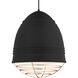 Loft Grande LED 17.3 inch Rubberized Black w/ White Interior Pendant Ceiling Light in LED 90 CRI 2700K, Copper, Rubberized Black/White, Grande