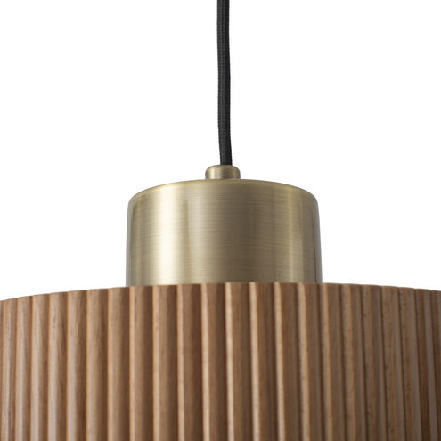 Tambo LED 10 inch Natural Ash and Weathered Brass Pendant Ceiling Light