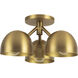 Fosso 3 Light 12.5 inch Brushed Gold Semi-Flush Mount Ceiling Light