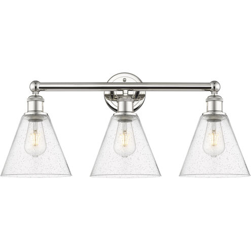Berkshire 3 Light 26 inch Polished Nickel and Seedy Bath Vanity Light Wall Light