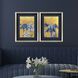 Blue Iris Blue and Metallic Framed Art