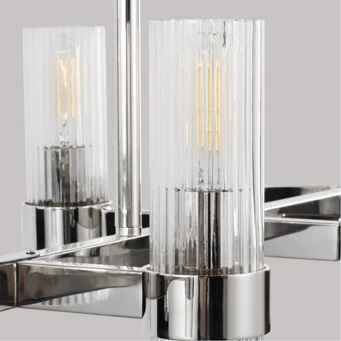 C&M by Chapman & Myers Geneva 10 Light 50 inch Polished Nickel Linear Chandelier Ceiling Light