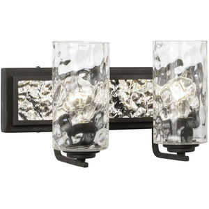 Hammer Time 2 Light 17 inch Carbon/Polished Stainless Bath Vanity Wall Light