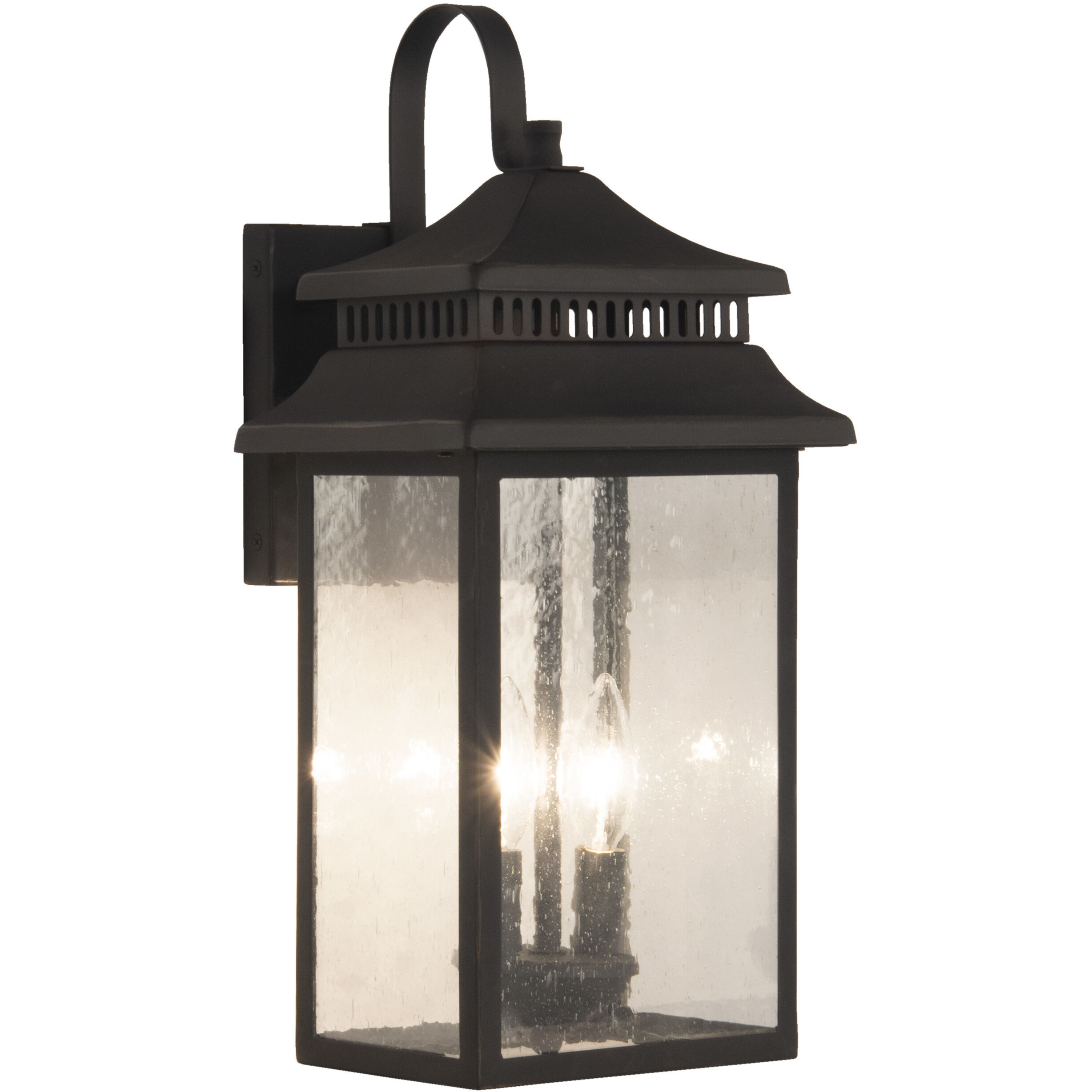 Crossbend 2 Light 19 inch Dark Bronze Gilded Outdoor Wall Mount