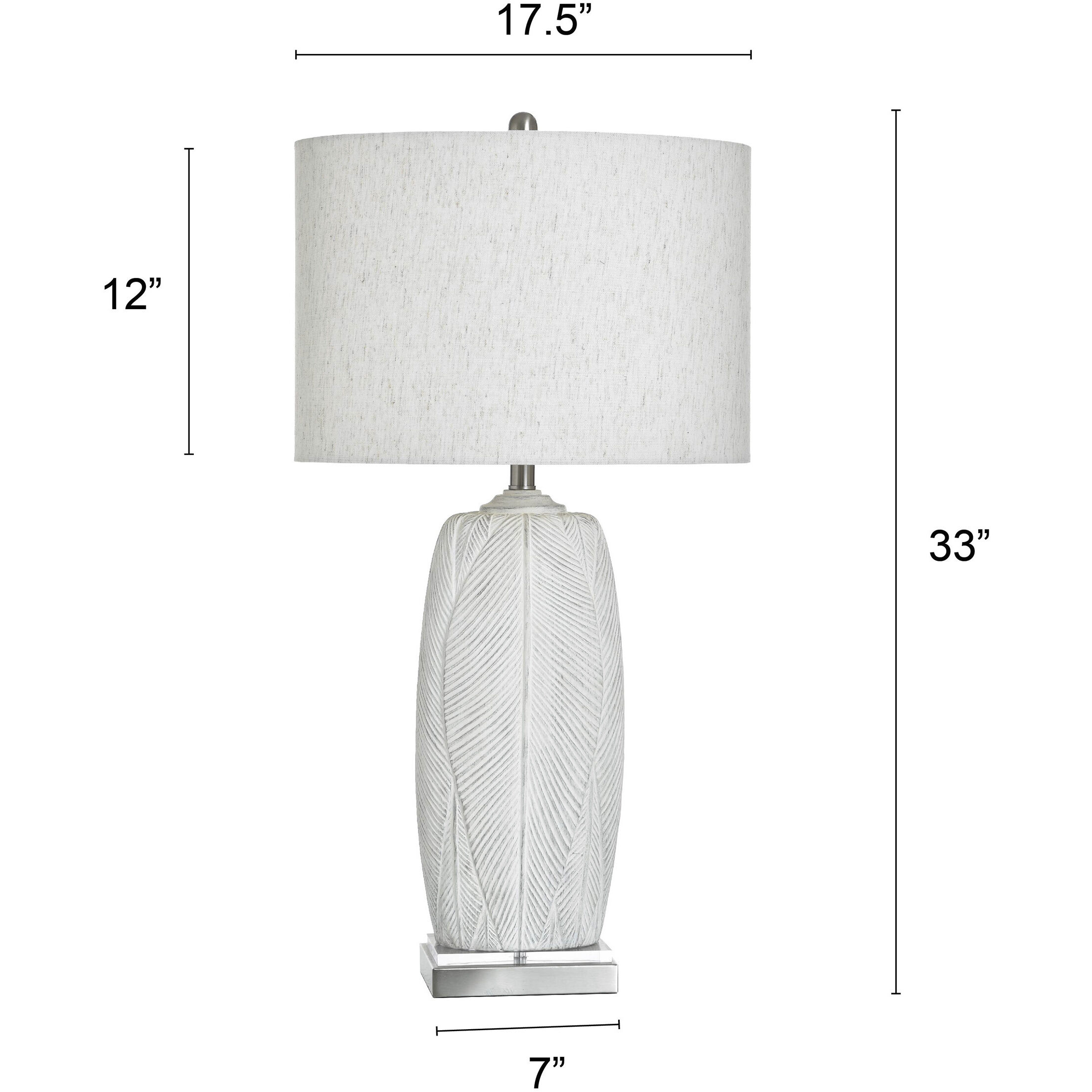 Poly 32.5 inch 100 watt Mali Silver Table Lamp Portable Light