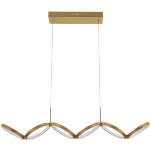 Philo LED 39.75 inch Aged Brass Horizontal Pendant Ceiling Light