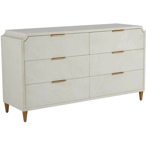 Chiri Cerused White / Stained Gold Chest