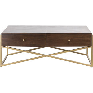 Guilford 48 X 29 inch Mahogany with Satin Brass Coffee Table