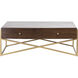 Guilford 48 X 29 inch Mahogany with Satin Brass Coffee Table
