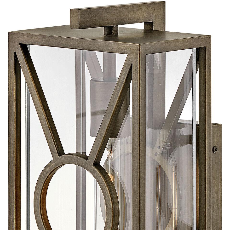 Coastal Elements Brixton Outdoor Wall Mount Lantern in Burnished Bronze, Small