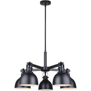 Polo 5 Light 25 inch Black Chandelier Ceiling Light
