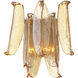 Regent Wall Sconce Wall Light in Amber Crackled Glass