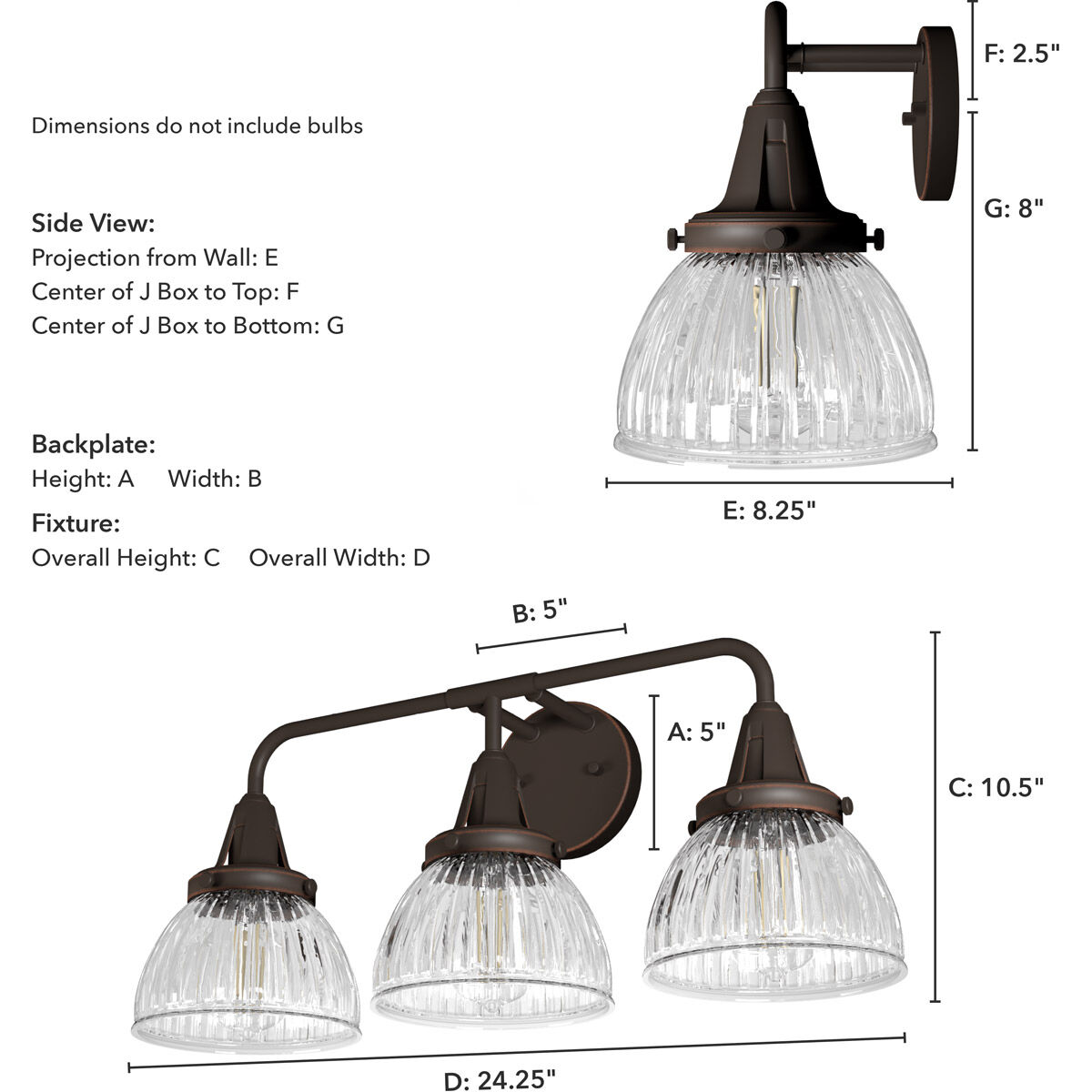 Cypress Grove 3 Light 24 inch Onyx Bengal Vanity Light Wall Light
