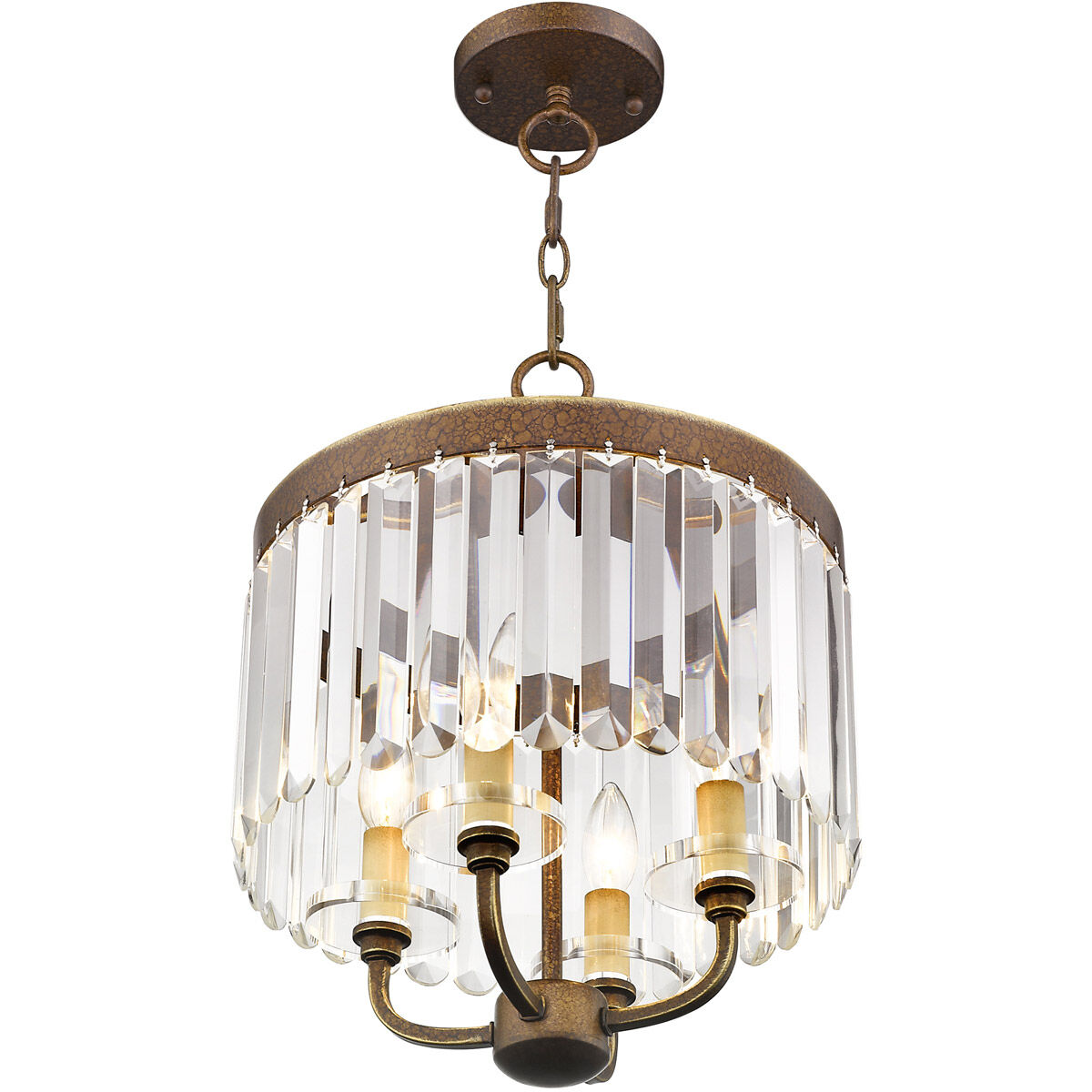 Ashton 4 Light 13 inch Hand Painted Palacial Bronze Convertible Mini Chandelier/Ceiling Mount Ceiling Light