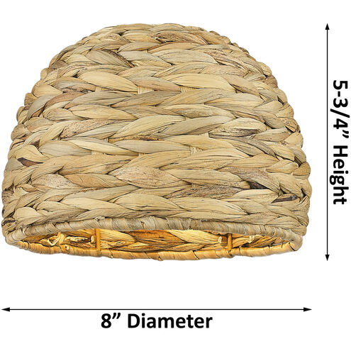 Woven Rattan Sconce Wall Light in Antique Copper