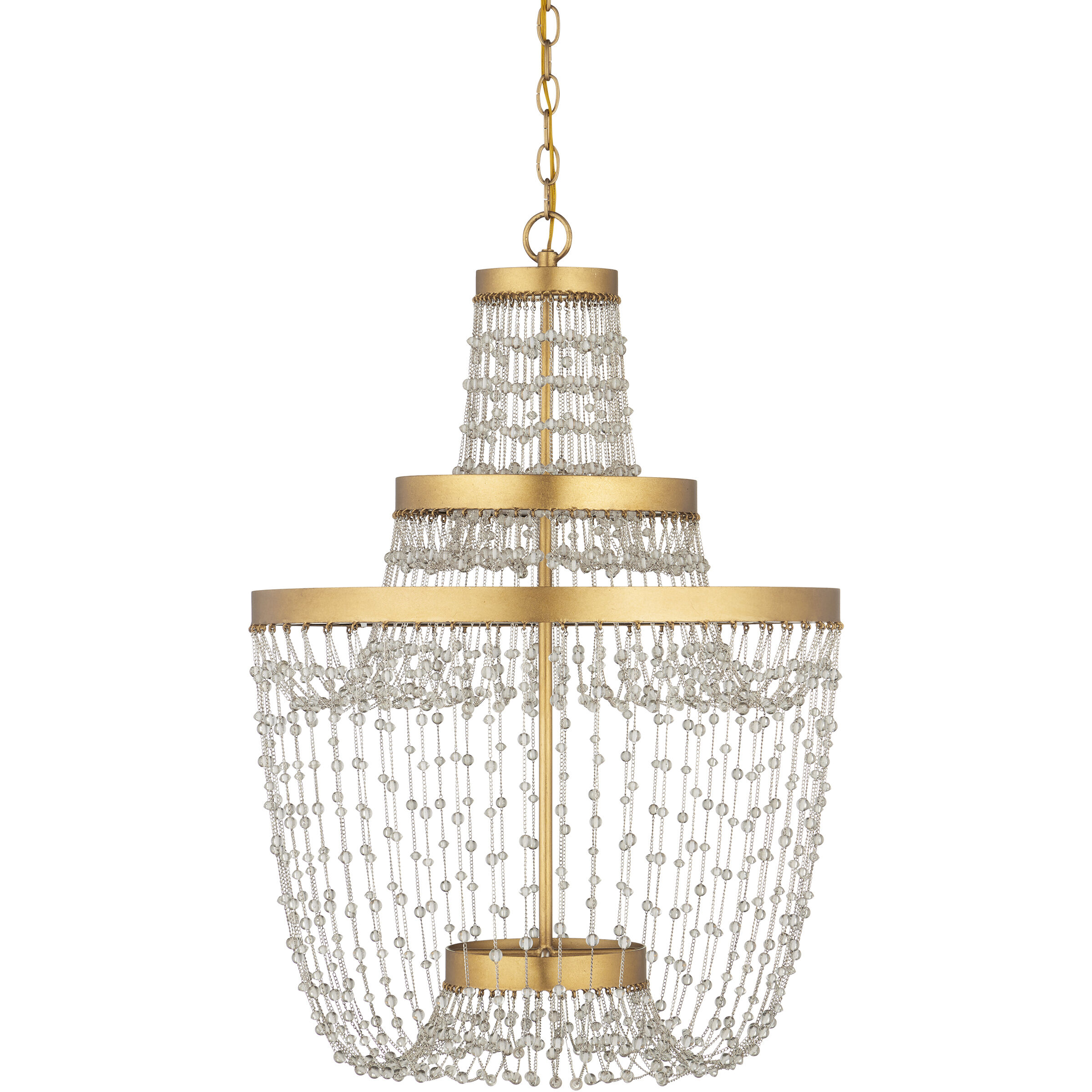 Mademoiselle 3 Light 22 inch Clear/Contemporary Gold Leaf/Contemporary Gold Chandelier Ceiling Light, Medium