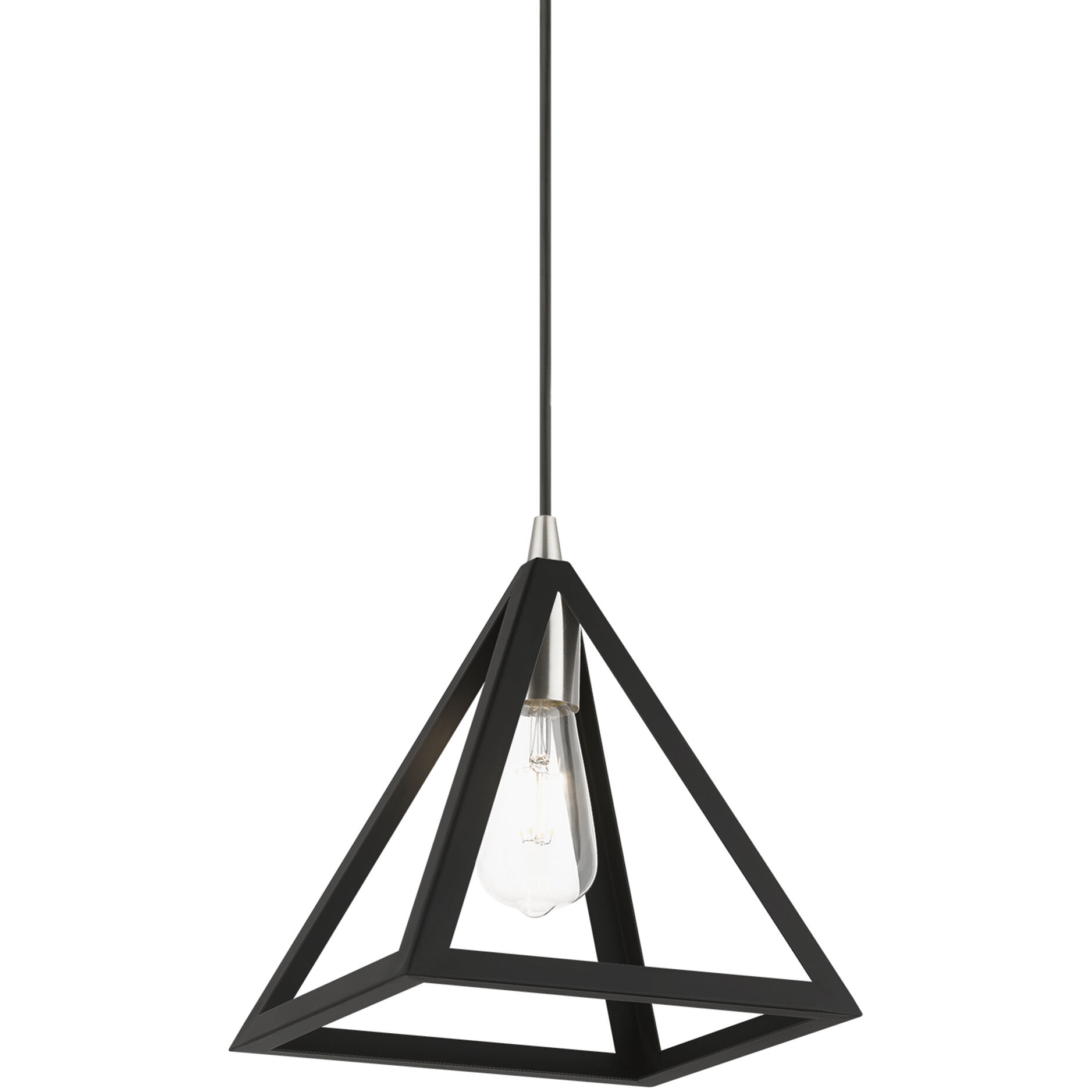Pinnacle 1 Light 9.75 inch Black with Brushed Nickel Accents Pendant Ceiling Light