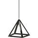 Pinnacle 1 Light 10 inch Black with Brushed Nickel Accents Pendant Ceiling Light