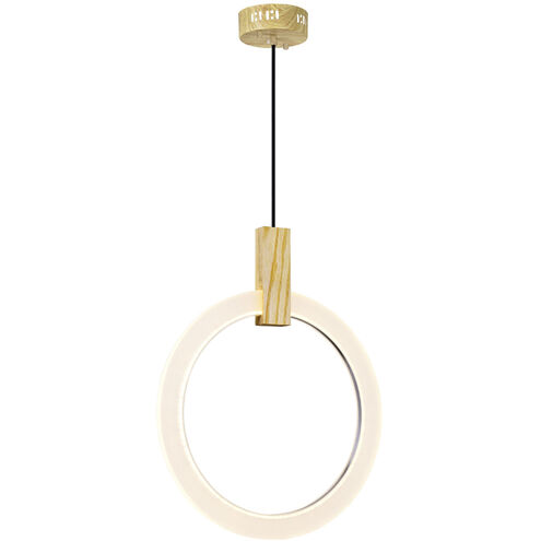 Anello LED 6 inch White Oak Down Pendant Ceiling Light