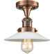 Franklin Restoration Halophane 1 Light 9 inch Black Antique Brass Semi-Flush Mount Ceiling Light in Matte White Halophane Glass, Franklin Restoration