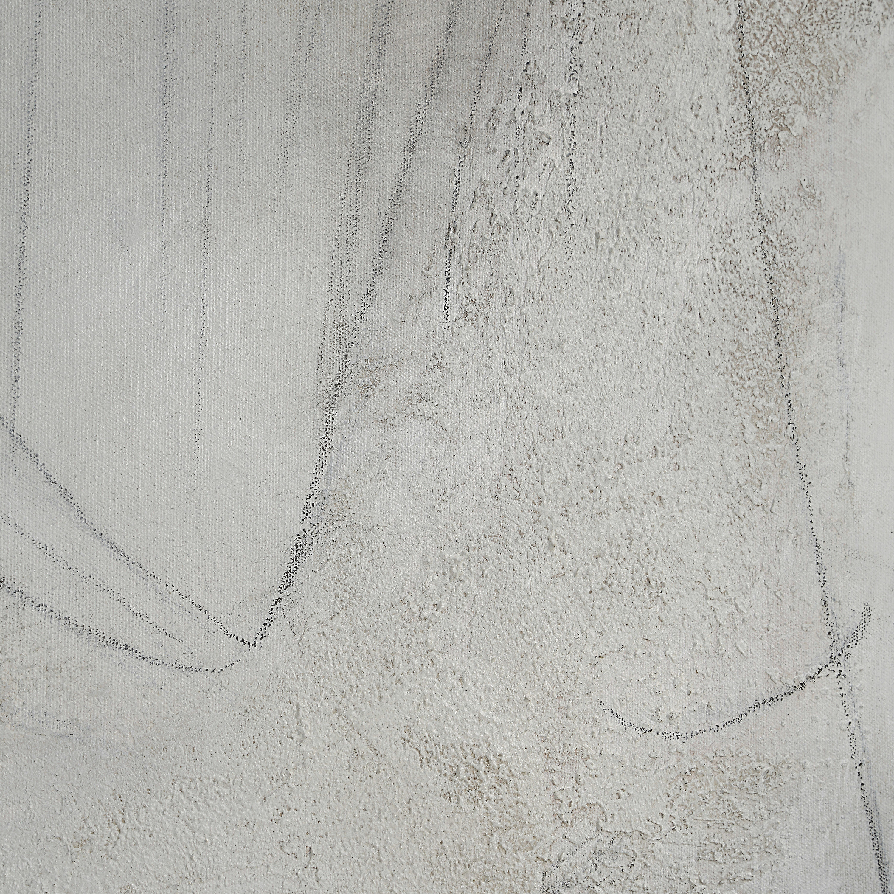 Abadie White and Grey and Blue Canvas Art