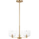 Drew & Jonathan Lochdale 3 Light 17.88 inch Satin Brass Chandelier Ceiling Light, Small