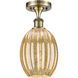 Ballston Preston 1 Light 6.25 inch Antique Brass Semi-Flush Mount Ceiling Light in Mercury