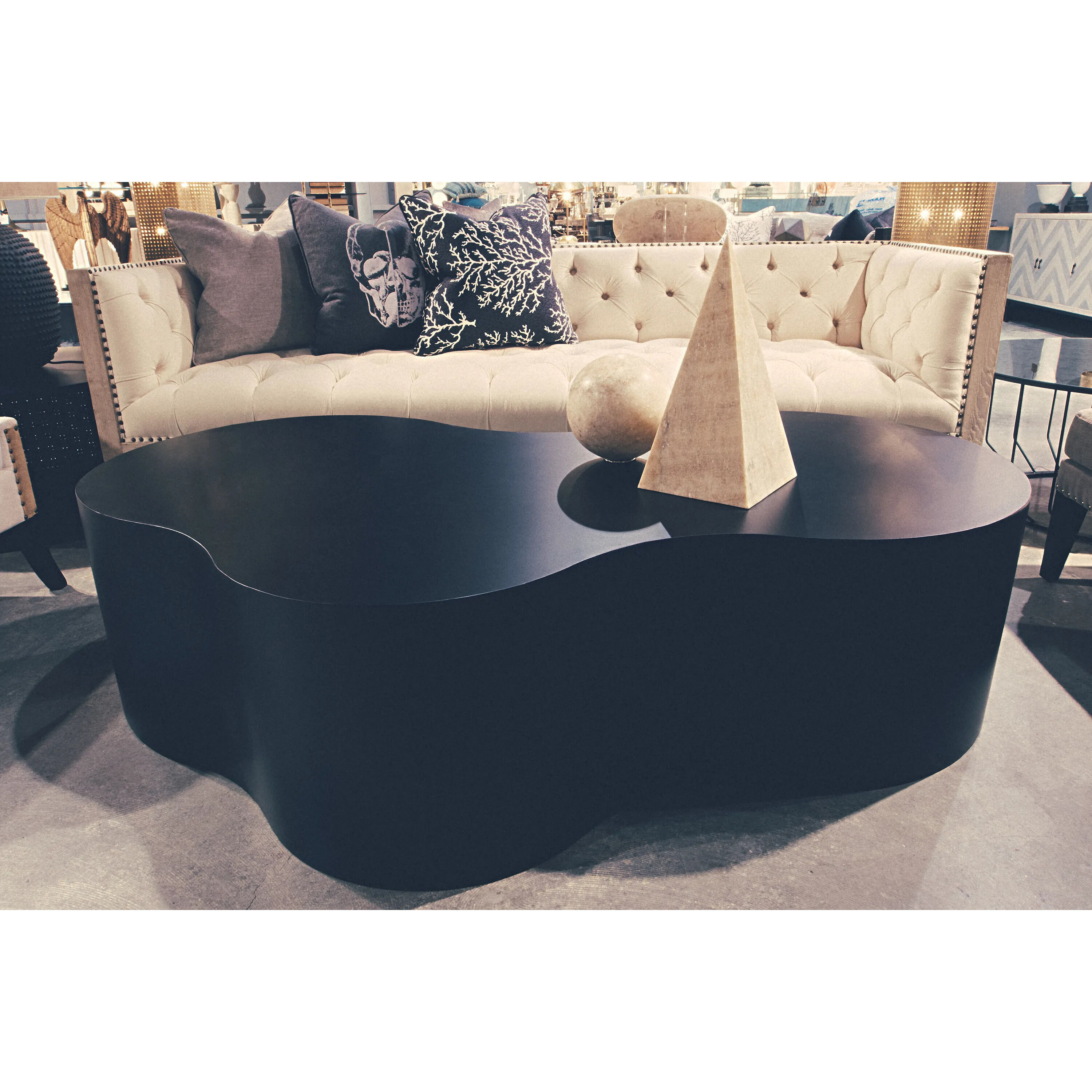 Island 68 X 43 inch Matte Black Coffee Table