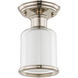 Middlebush 1 Light 6 inch Polished Nickel Semi-Flush Mount Ceiling Light