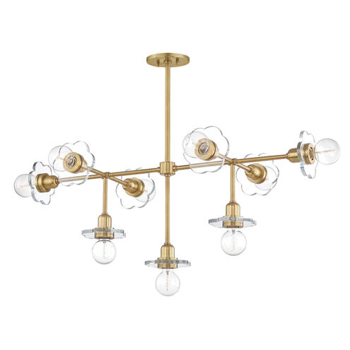 Alexa 9 Light 23 inch Aged Brass Chandelier Ceiling Light