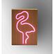 Wood Framed 9 inch 0.50 watt Natural Wood Grain on Plastic - Water Transfer Table/Wall Lamp Portable Light, Neon Flamingo, Simplee Adesso