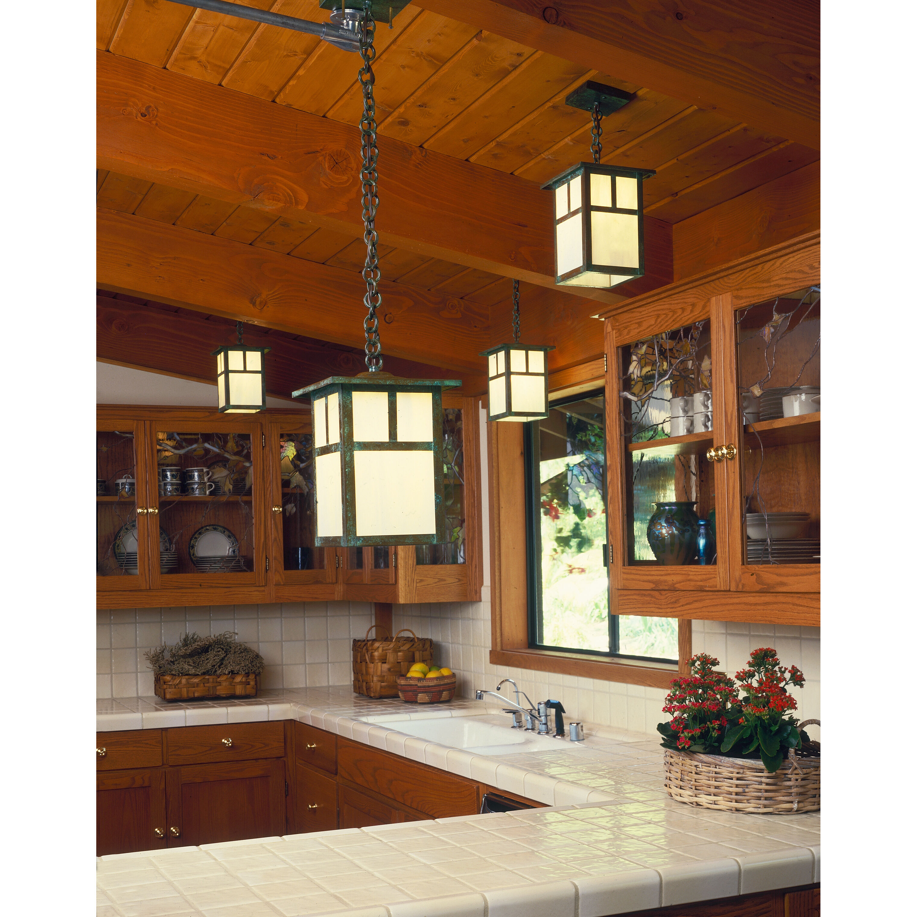 Mission 1 Light 7.25 inch Verdigris Patina Pendant Ceiling Light in White Opalescent, T-Bar Overlay