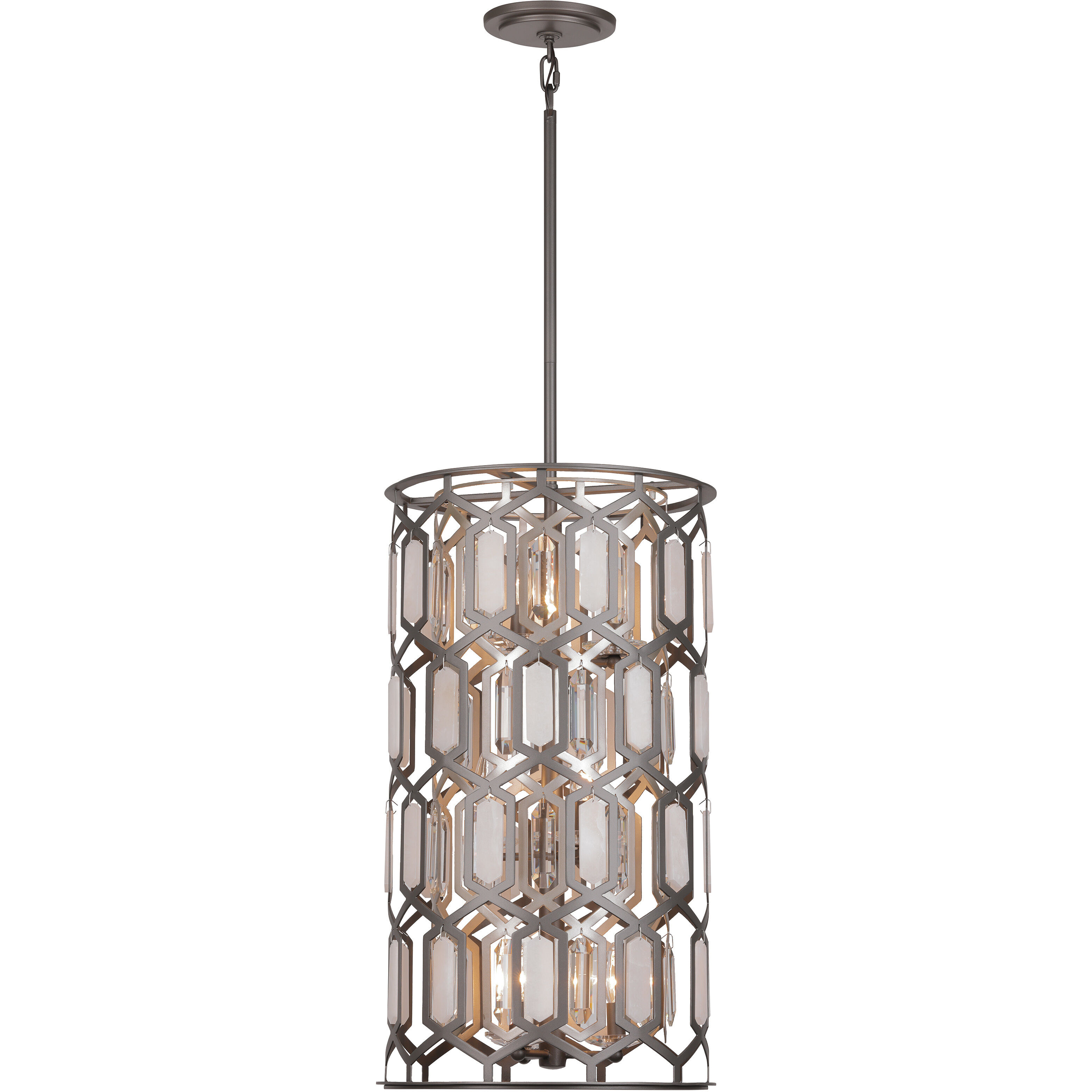 Hexly 9 Light 16 inch Bronze and Sultry Silver Foyer Pendant Ceiling Light