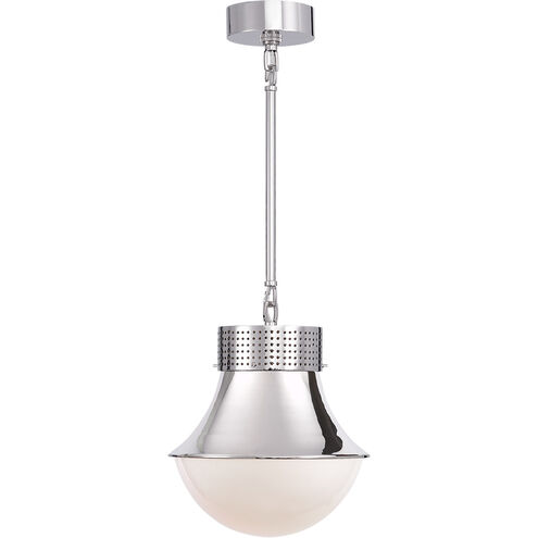 Visual Comfort Kelly Wearstler Precision 1 Light 10 inch Polished Nickel Pendant Ceiling Light, Kelly Wearstler, Small, White Glass KW5221PN-WG - Open Box