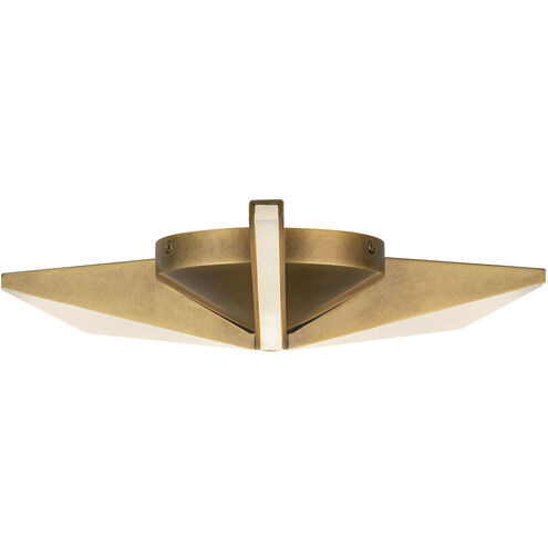 Tachi LED 15 inch Vintage Brass Flush Mount Ceiling Light