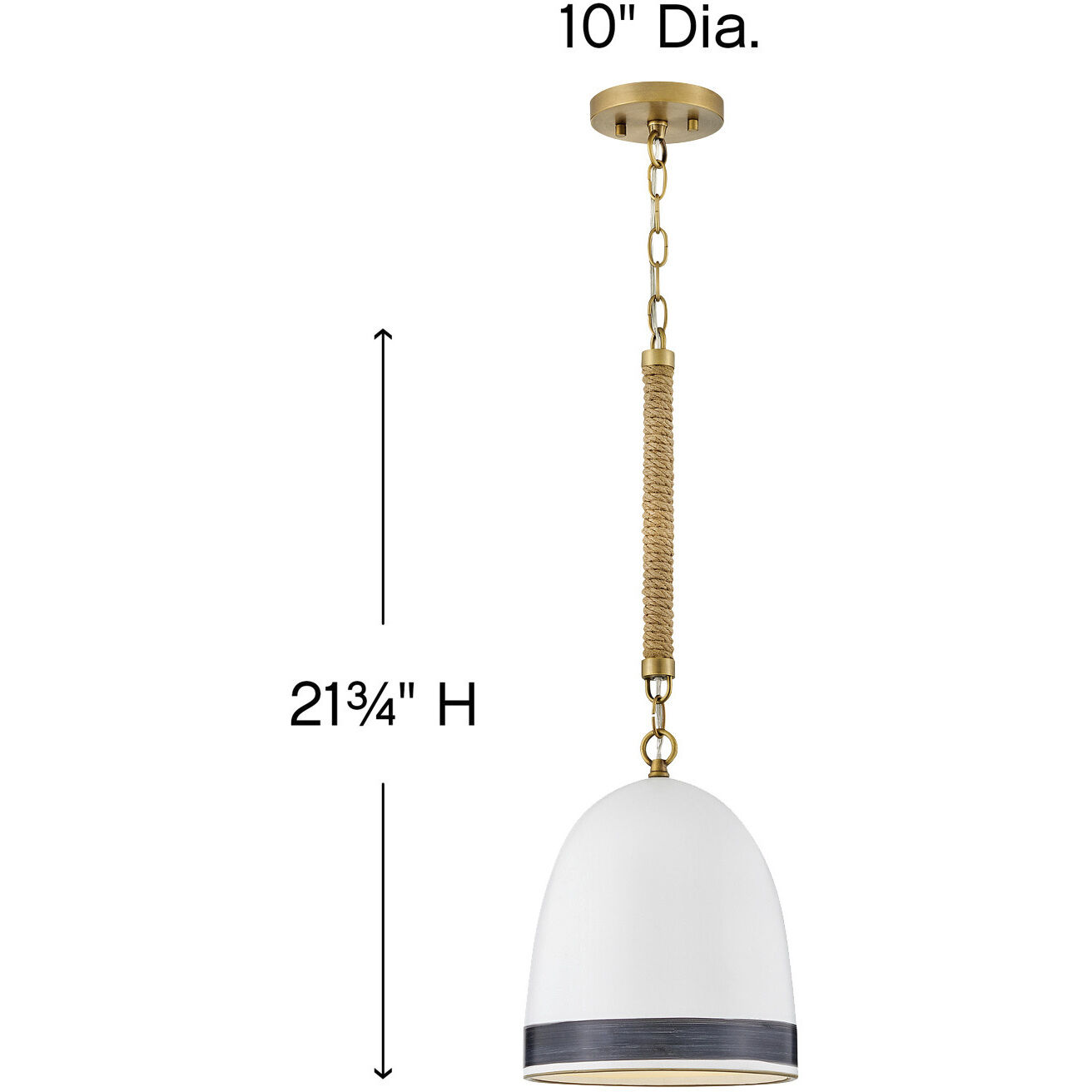 Nash 1 Light 10 inch Heritage Brass with Black accents Pendant Ceiling Light