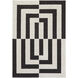 Optika 36 X 24 inch Black/White Rug in 2 x 3