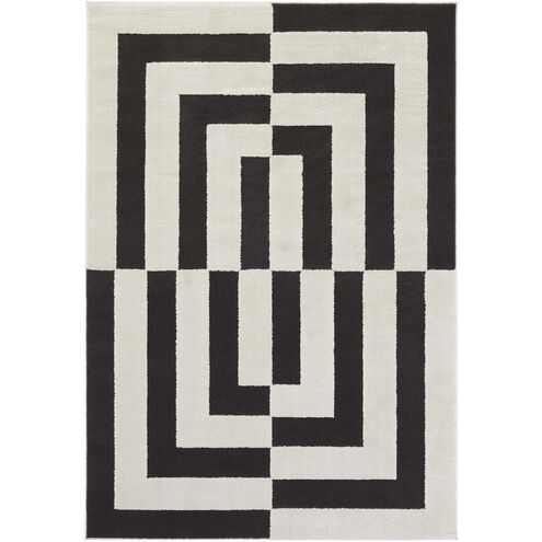 Optika 36 X 24 inch Black/White Rug in 2 x 3