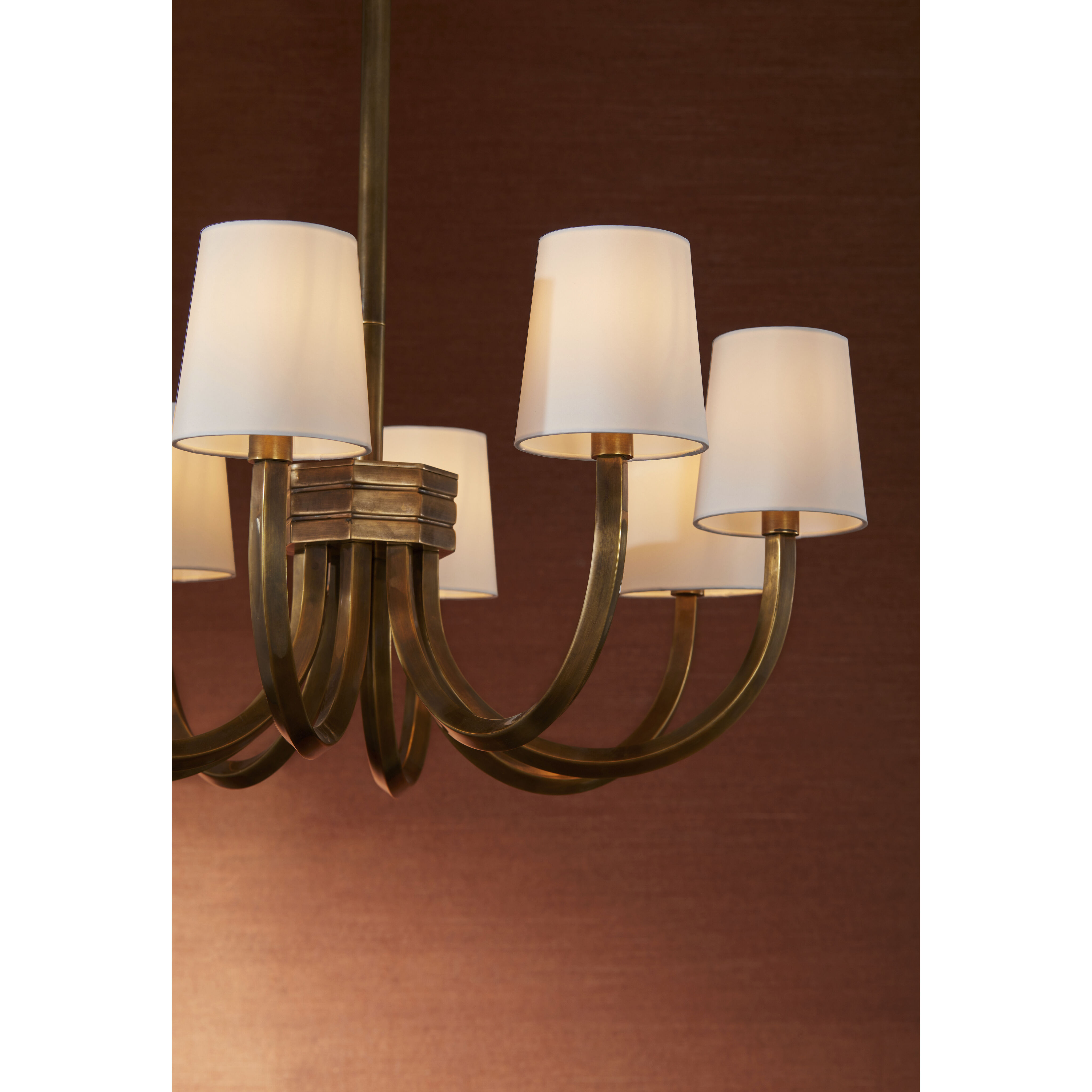 Gaetano 8 Light 27 inch Vintage Brass Chandelier Ceiling Light