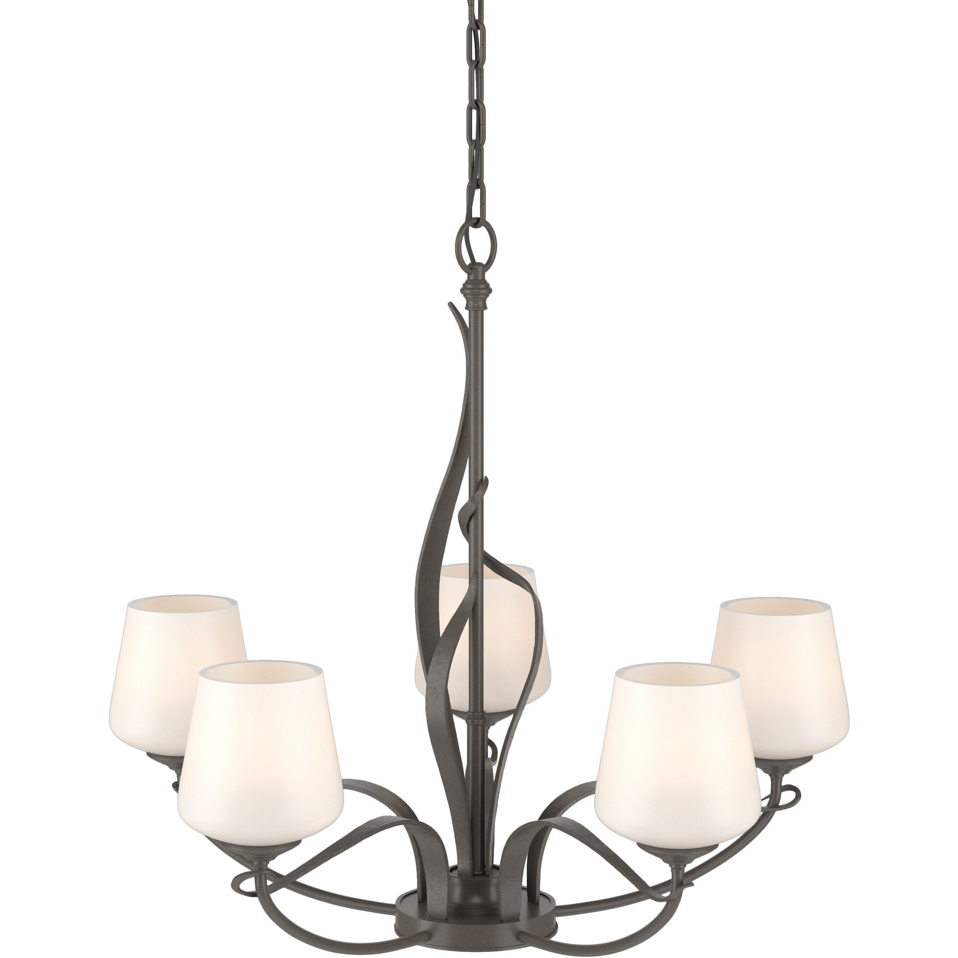 Flora 5 Light 26.7 inch Dark Smoke Chandelier Ceiling Light in Opal