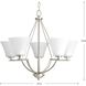 Bravo 5 Light 27 inch Brushed Nickel Chandelier Ceiling Light