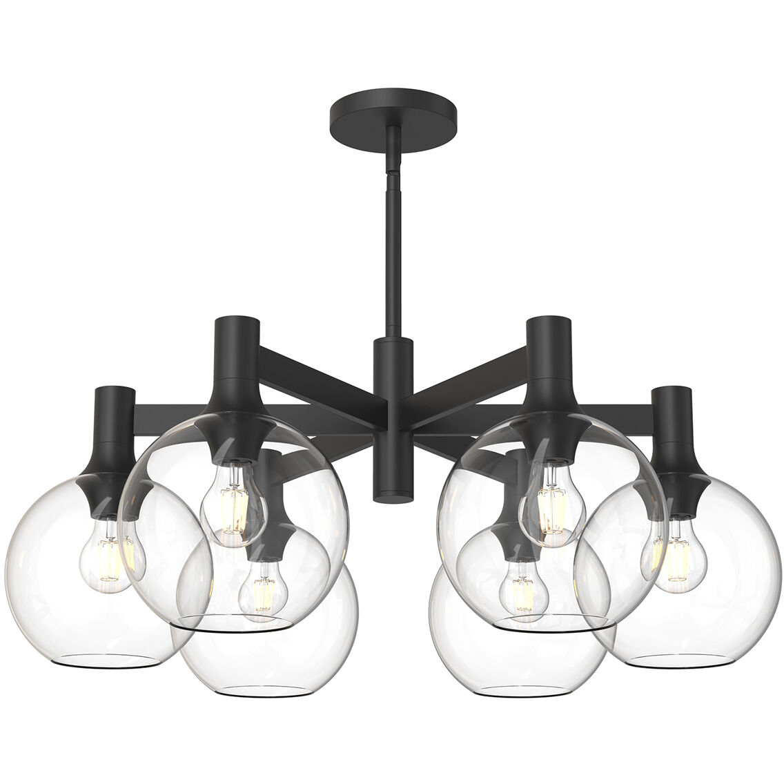 Alora Mood Castilla 6 Light 29.5 inch Clear Glass/Matte Black Chandelier Ceiling Light