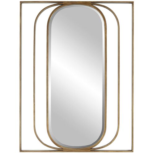 Replicate 40 X 30 inch Antiqued Gold Mirror