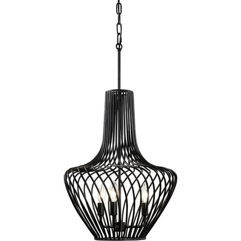 Elsa 3 Light 16 inch Black Pendant Ceiling Light