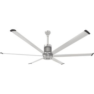 i6 84 inch Brushed Silver Indoor Ceiling Fan in Brushed Aluminum, Standard Mount