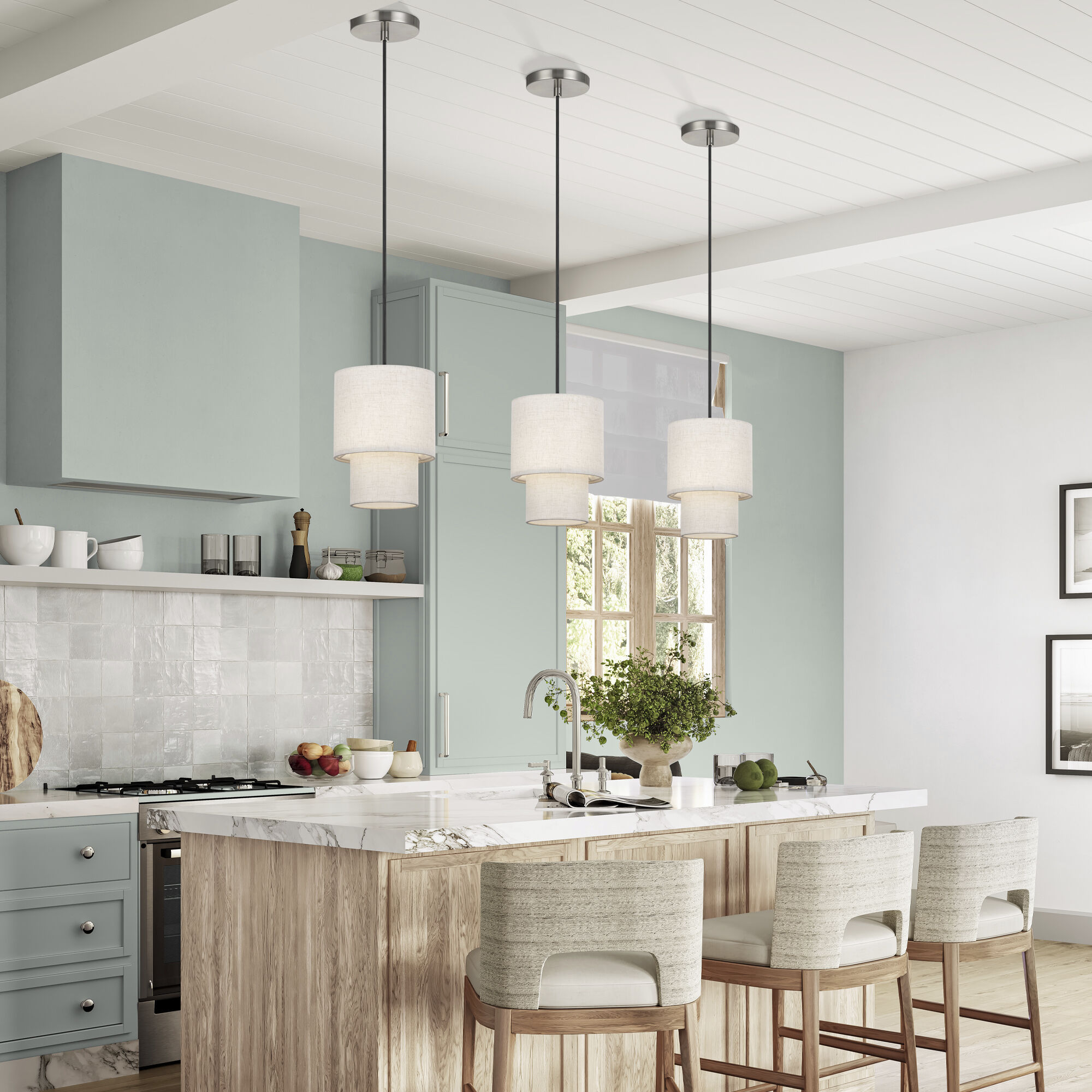 Monroe 1 Light 7 inch Brushed Nickel Mini Pendant Ceiling Light