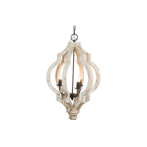 Bellamy 19 inch Antique White and Gold Chandelier Ceiling Light