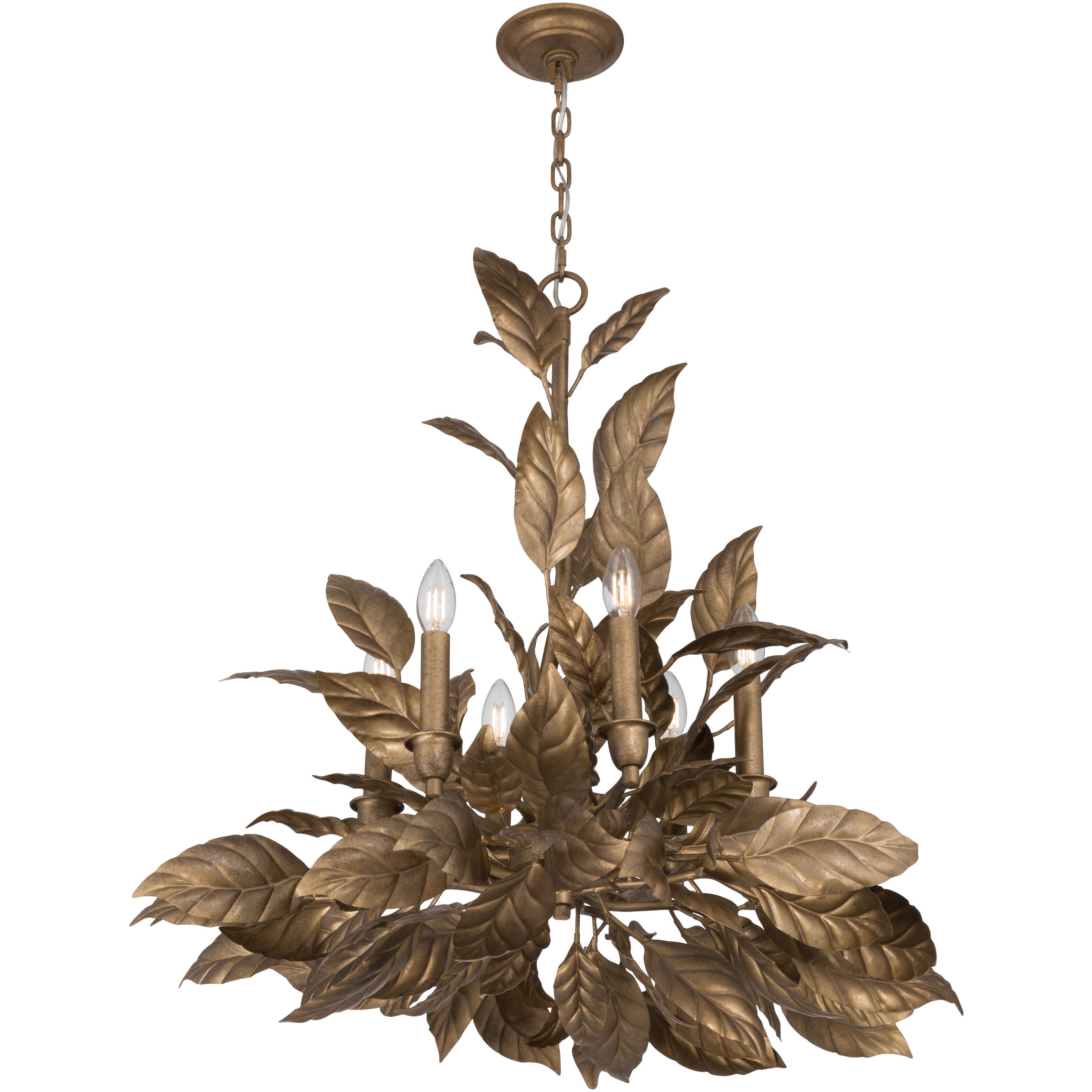Seraphine 6 Light 28 inch Weathered Gold Chandelier Ceiling Light