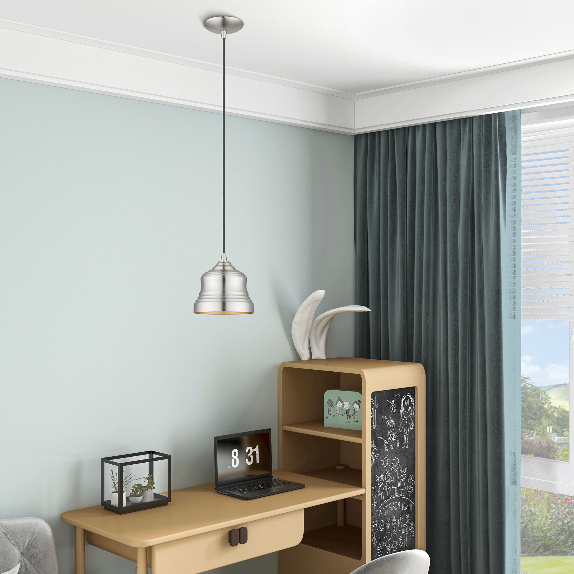 Endicott 1 Light 7 inch Brushed Nickel Pendant Ceiling Light